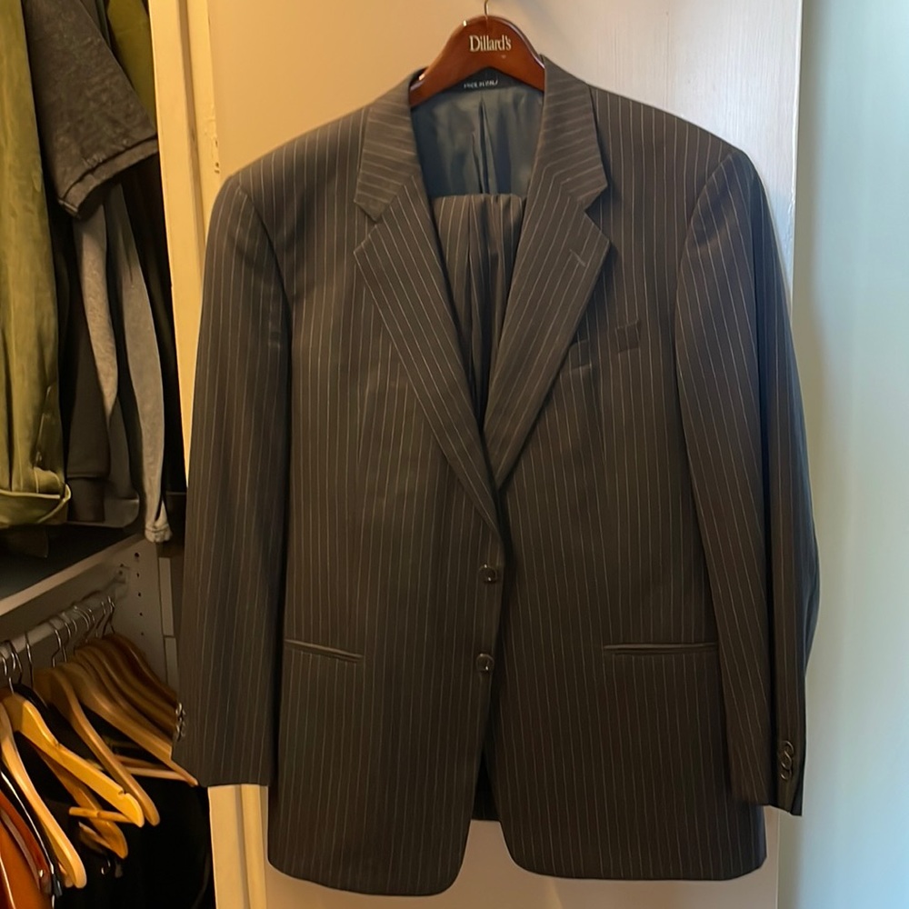 Armani grey pinstripe suit
